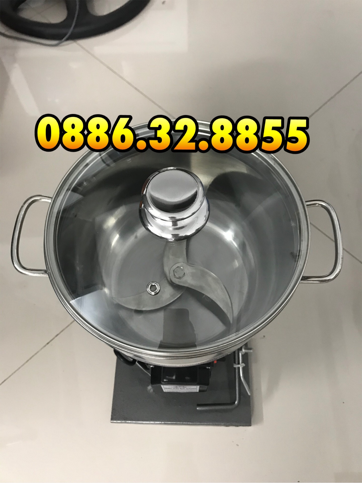 Máy xay thịt cá, rau củ, gia vị, hải sản [chân sắt] 900W nồi 22cm inox