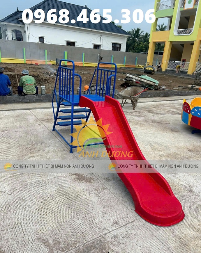Cầu trượt sắt trẻ em ngoài trời, cầu trượt mầm non chất lượng cao