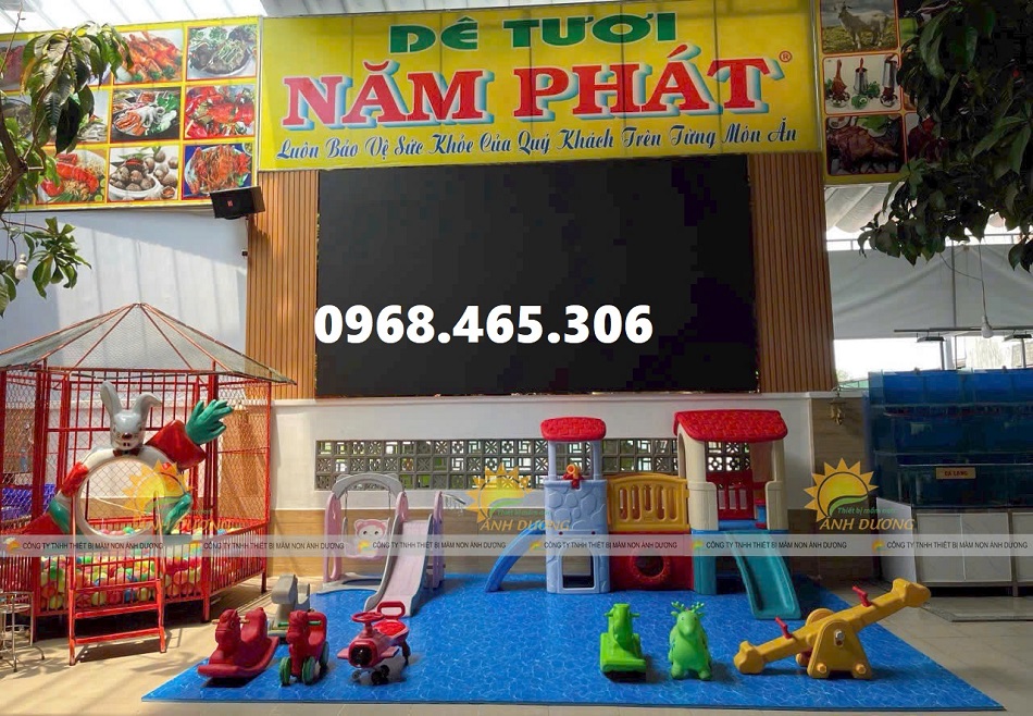 Xe chòi chân trẻ em, bập bênh mầm non nhập khẩu, trụ bóng rổ mầm non