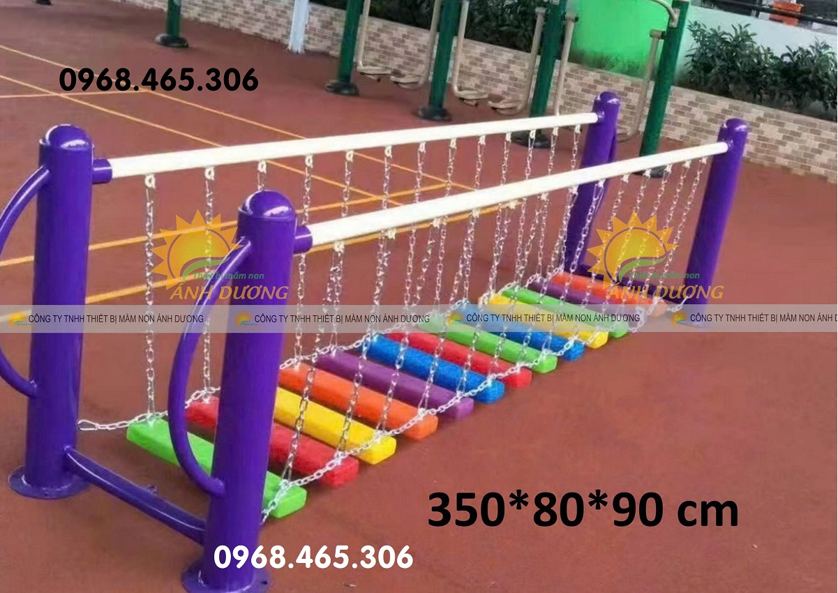 Bộ vận động thăng bằng mầm non, cầu thăng bằng giao động trẻ em