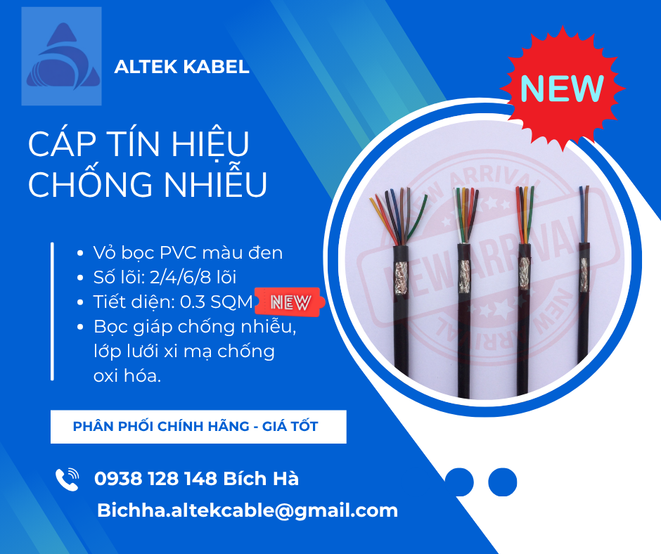 Cáp tín hiệu chống nhiễu Altek Kabel 0.3mm2 gồm 2/4/6/8 lõi