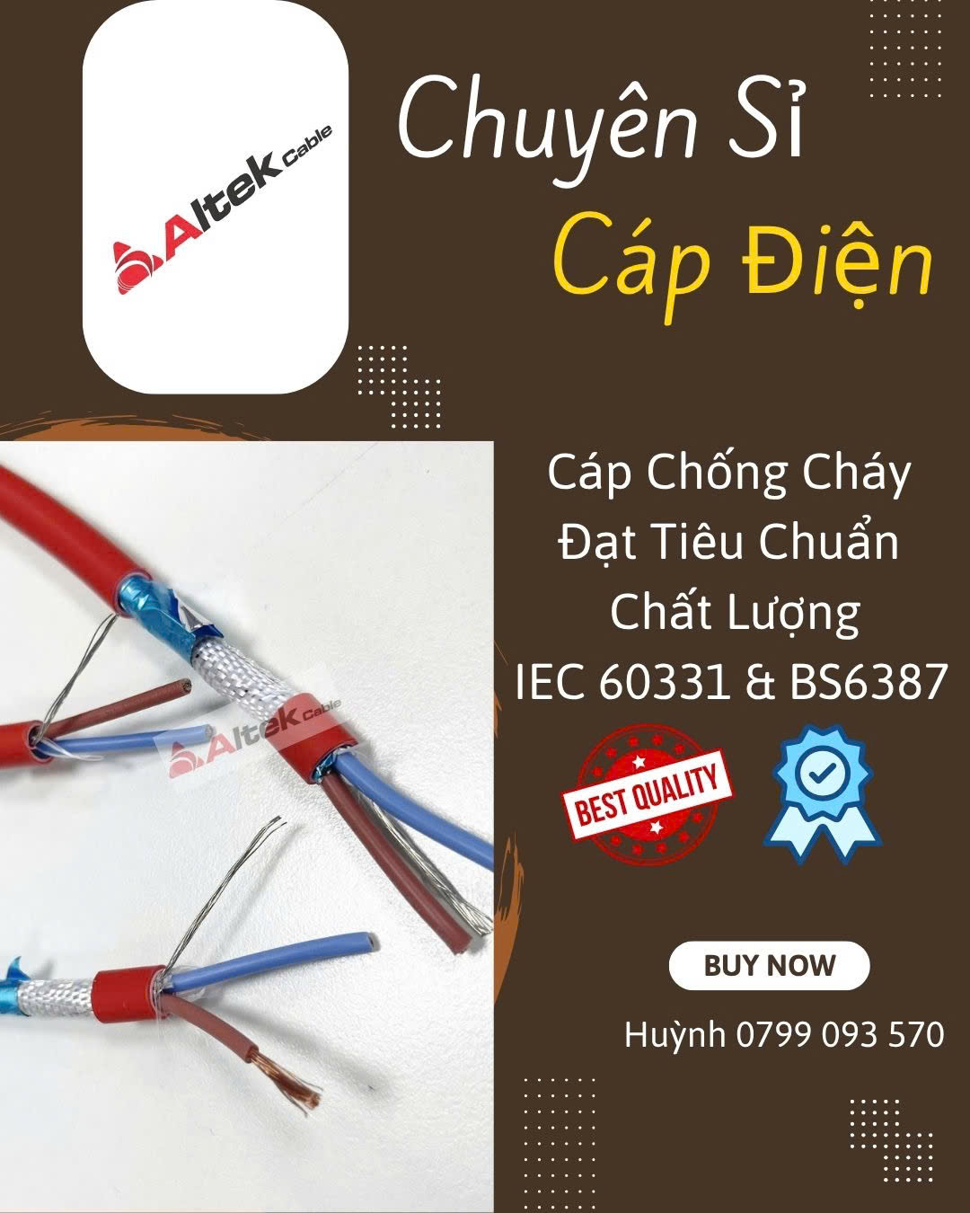 bảng giá cáp chống cháy 2 x 0.75 -  tiêu chuẩn IEC 60331 & BS6387