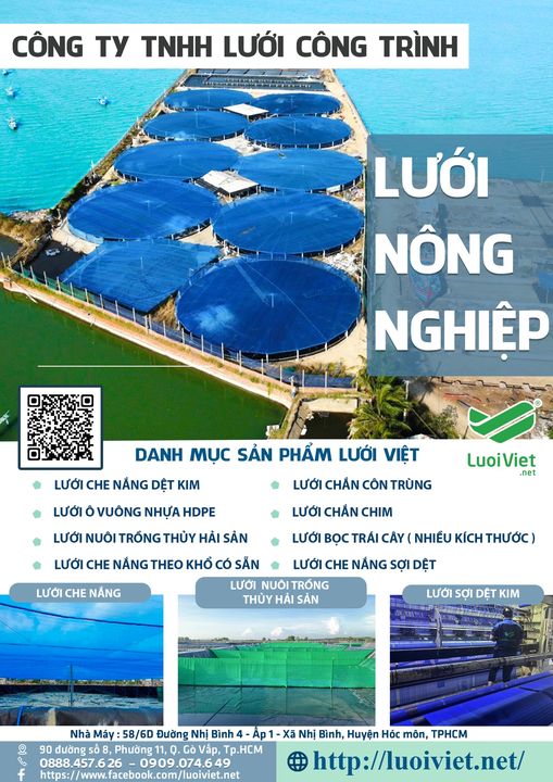 Lưới che nắng ao Tôm của Lưới Việt