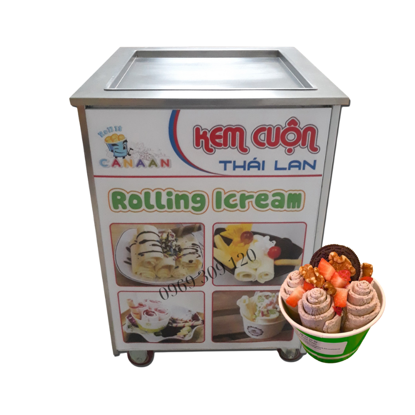 Máy Làm Kem Cuộn Thái Lan Hàng Chính Hãng