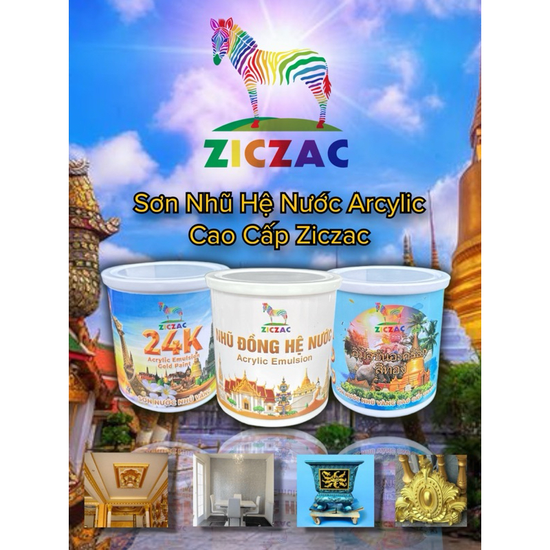 Sơn Nhũ Arcylis ziczac cao cấp chuyên dùng chạy hoa văn tường, chậu kiểng...