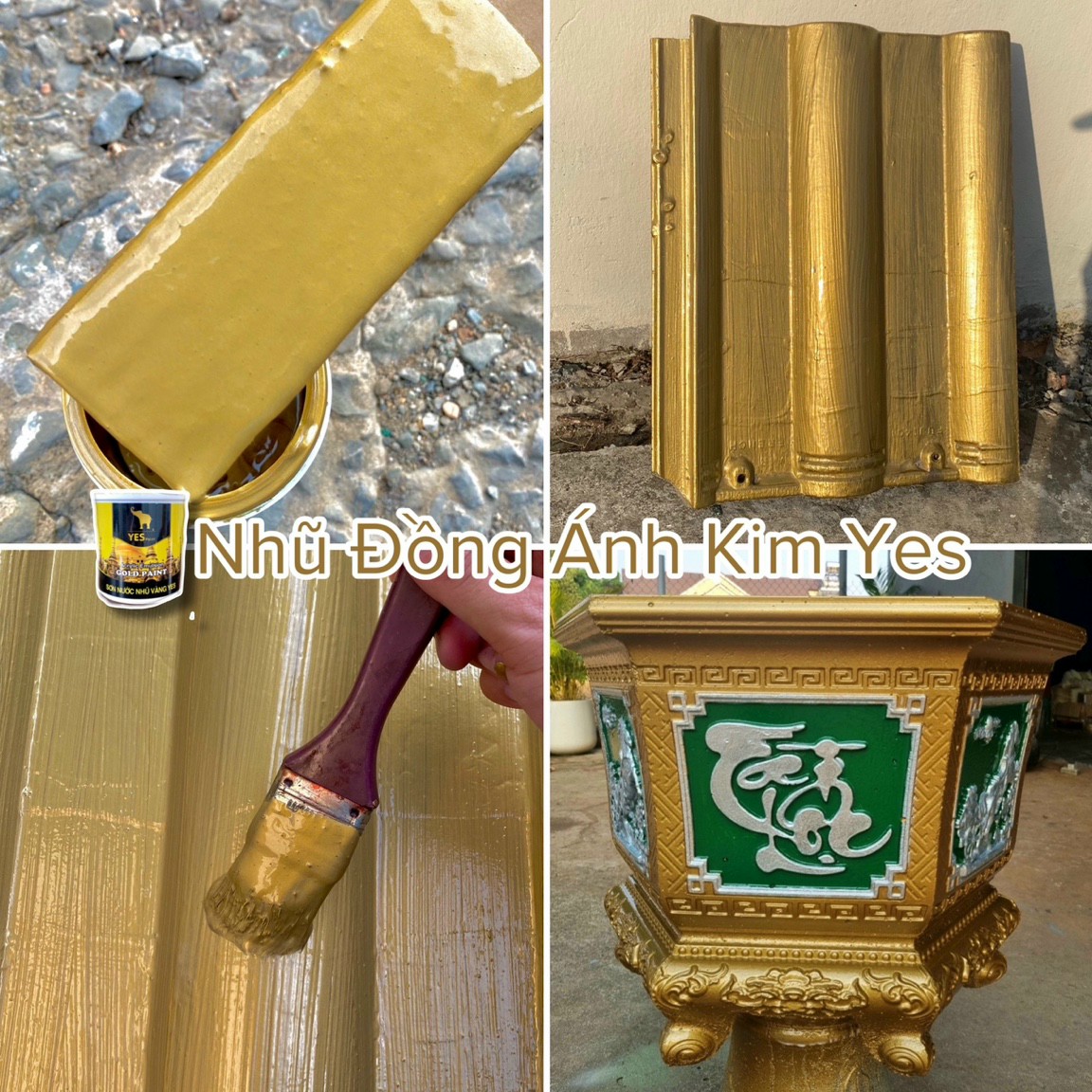 Sơn Nhũ Đồng Ánh Kim hệ nước Yespaint