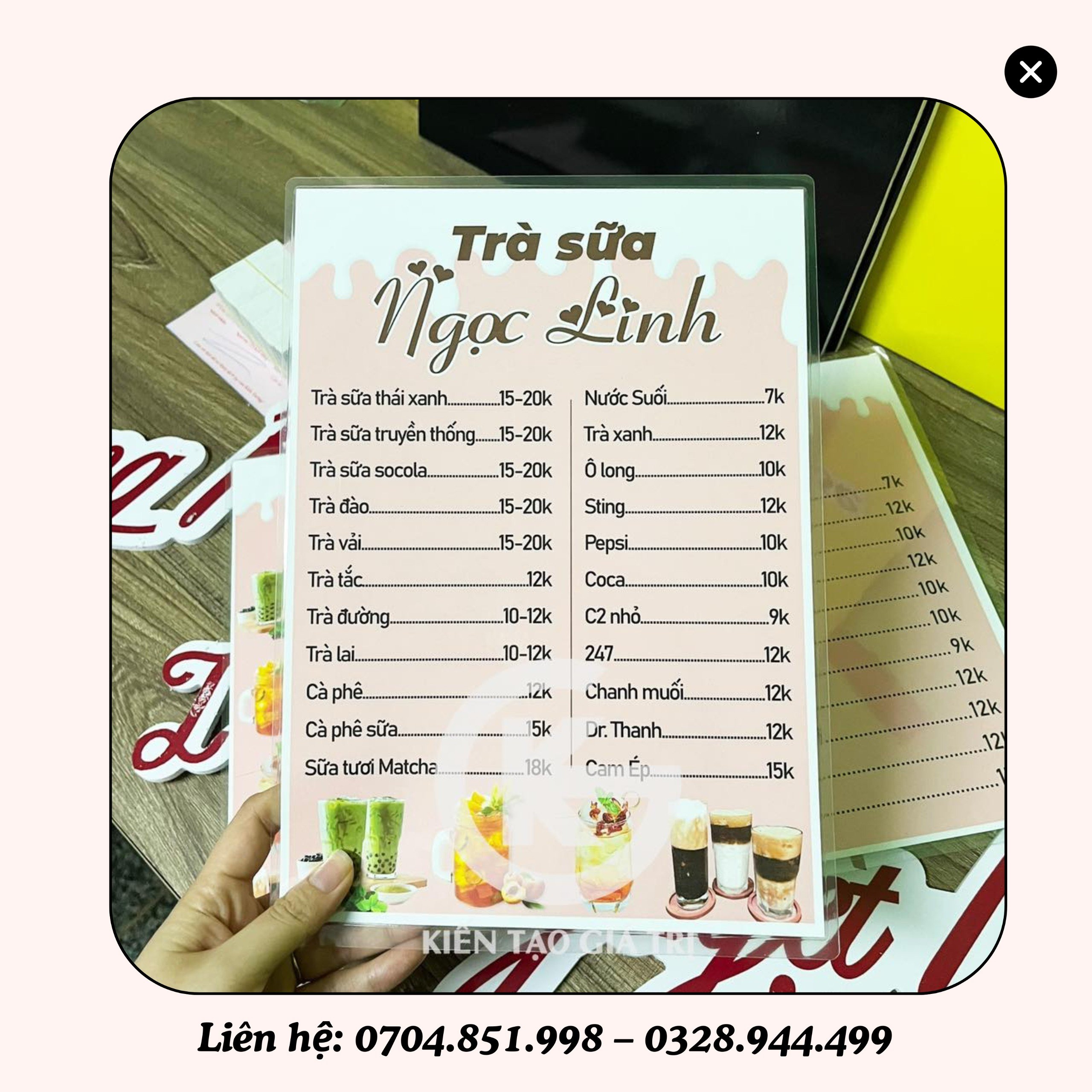 in menu in nhanh tại cần thơ