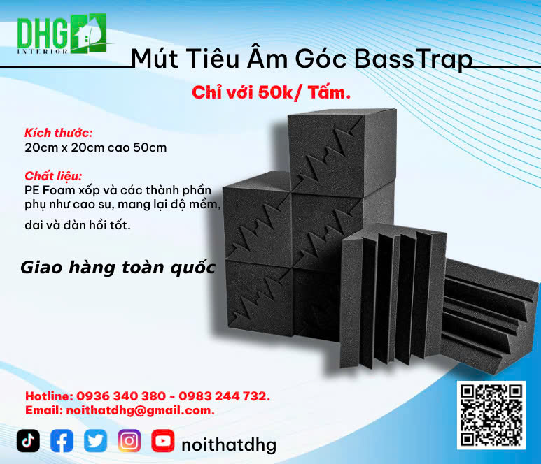Mút Tiêu Âm Góc Bass Trap - Mút Tiêu Âm