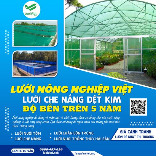 Lưới Việt - chuyên sản xuất lưới bảo vệ cây trồng, vật nuôi, thủy hải sản