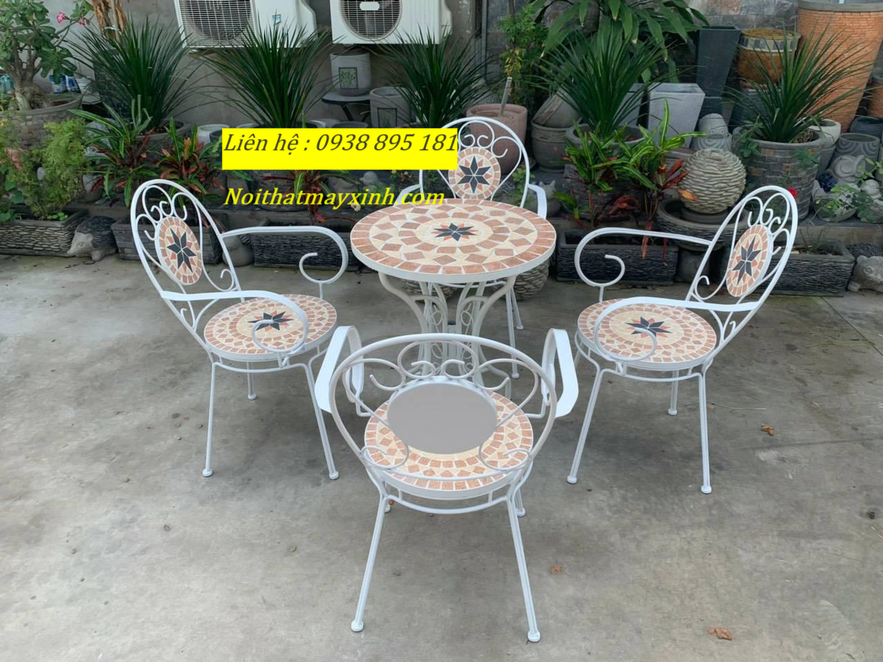 Ghế sắt đá mosaic giá rẻ tại hcm