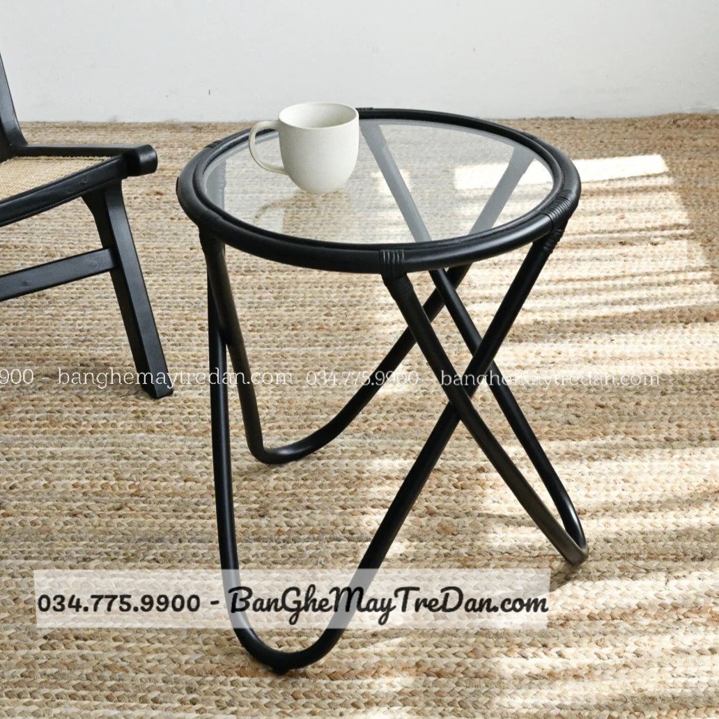 Bàn trà mây tre đan