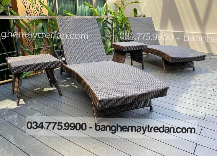 Ghế hồ bơi mây nhựa
