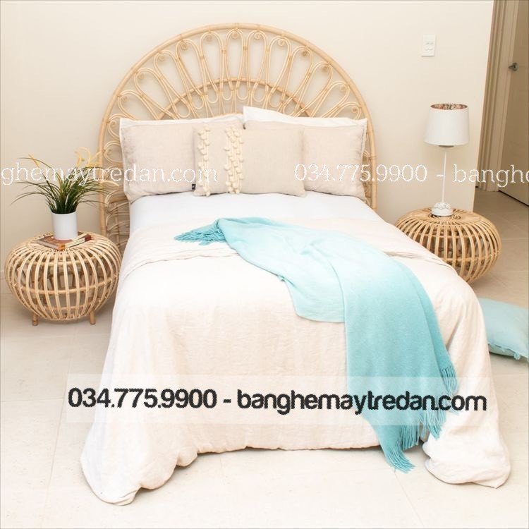 Bán giường mây tự nhiên thiết kế đuôi công đẹp
