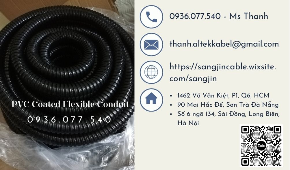 Ống ruột gà lõi thép bọc nhựa phi 3/8" (ID13 - OD16)