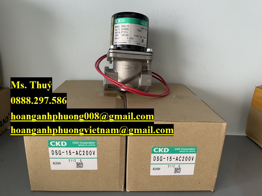 Hàng nhập khẩu - Van CKD DSG-15- AC200V - Cty Hoàng Anh Phương