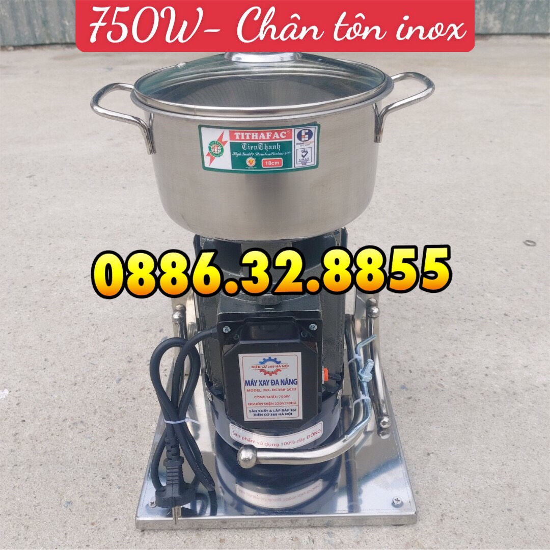 Máy xay thịt cá, rau củ, gia vị, hải sản [Chân INOX] - 750W nồi 20cm có quà tặng