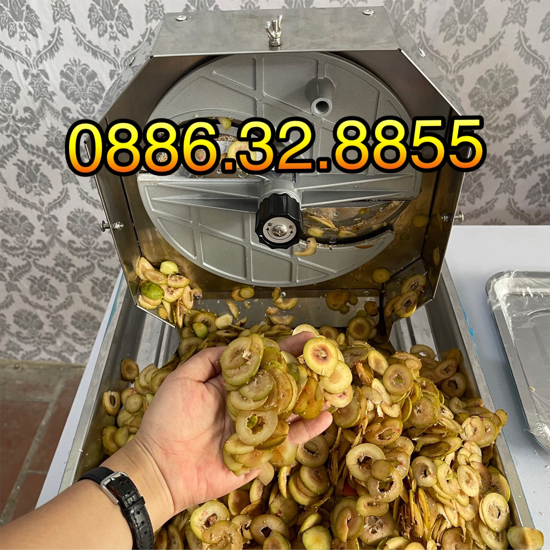 Máy thái lát chạy điện Cắt lát hoa quả, rau củ có điều chỉnh 0-12mm