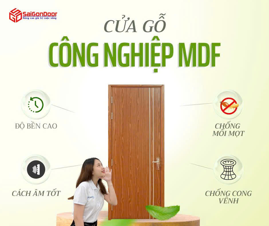 Giải mã sức hút của cửa gỗ công nghiệp MDF: Đẳng cấp sang trọng cho không gian s