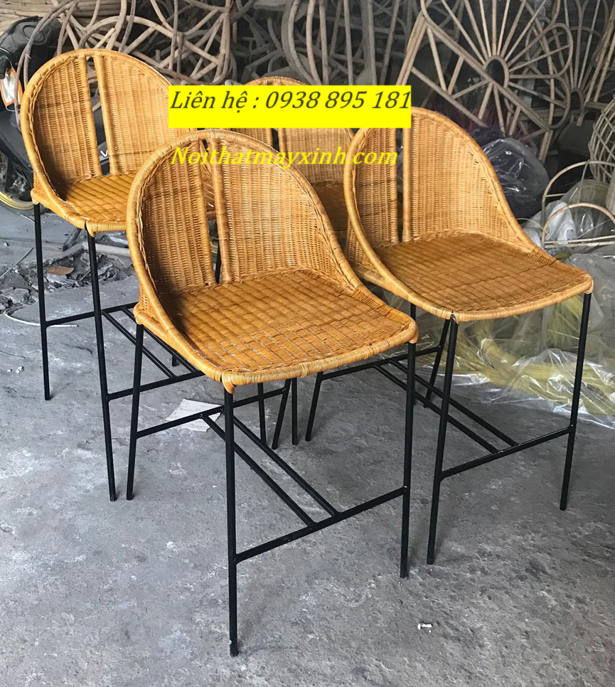 Ghế quầy bar mây tự nhiên , ghế quầy bar nhựa giả mây giá rẻ