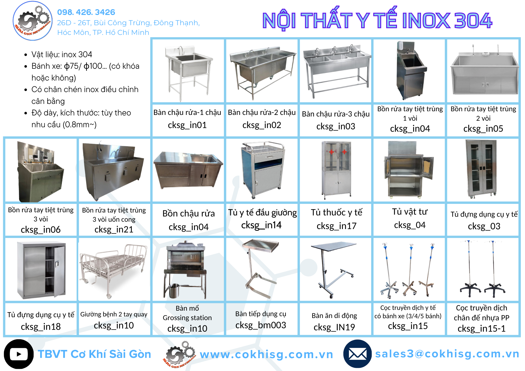 [cksg] nội thất y tế inox 304