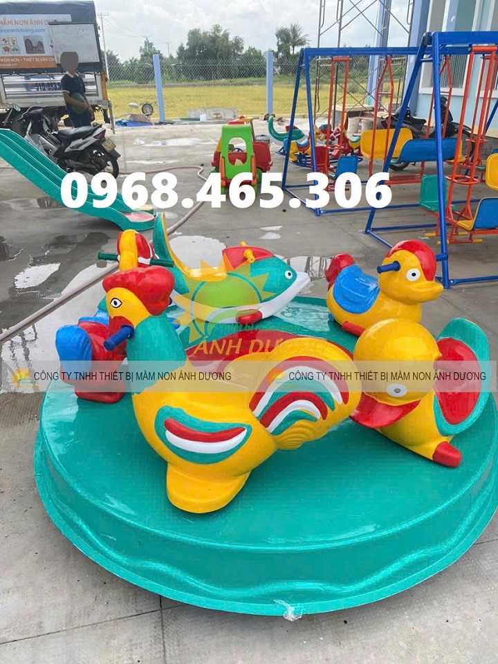 Đu quay trẻ em 4 chỗ ngồi, mâm xoay trẻ em 5 chỗ ngồi