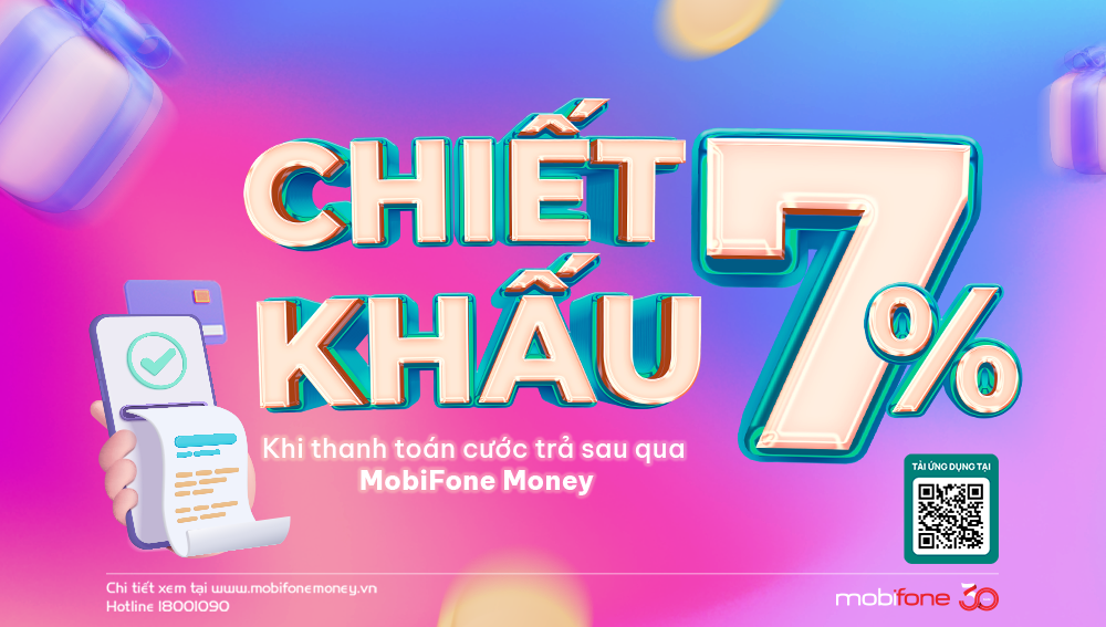 Thanh toán cước trả sau qua MobiFone Money – Nhận chiết khấu cực cao