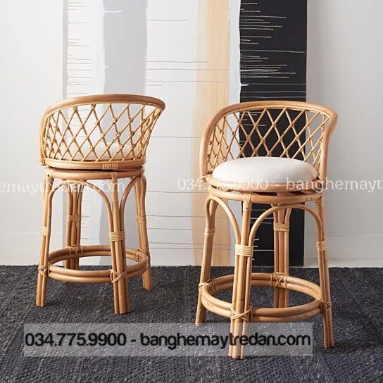 Bàn ghế quầy bar bằng mây tre đan