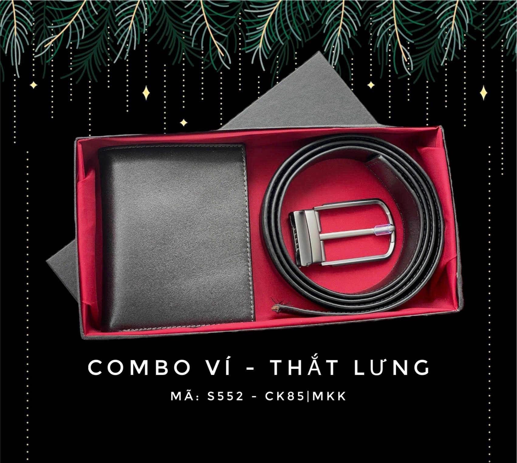 Combo ví + dây lưng da bò thật cao cấp