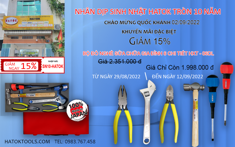 Bộ đồ nghề sửa chữa điện lạnh 6 chi tiết HXT-06DL