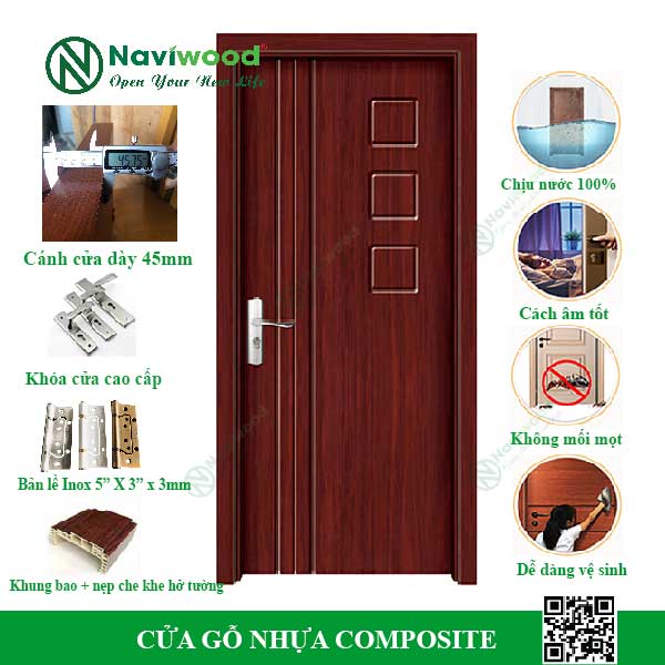 Cửa gỗ nhựa composite Naviwood Sóc Trăng