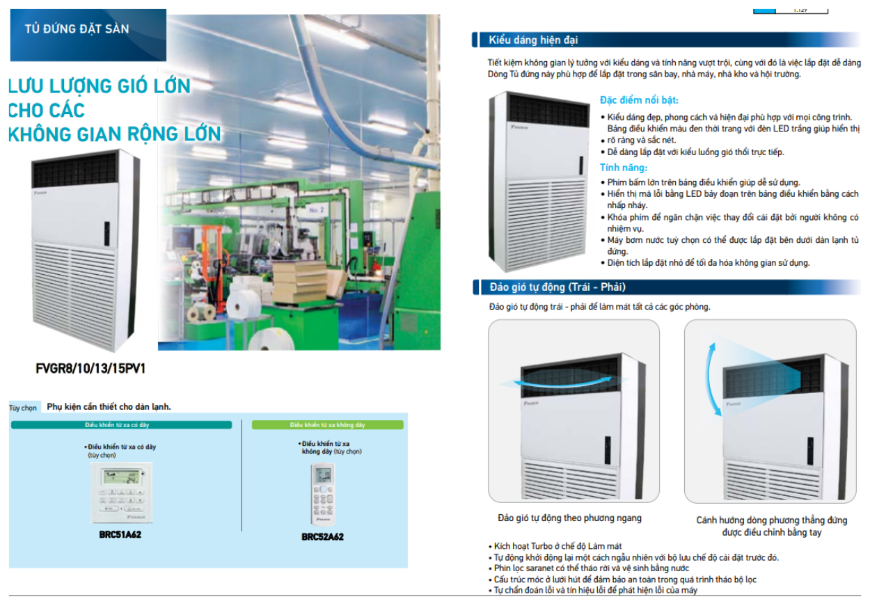 Máy Lạnh Tủ Đứng Daikin Thổi Trực Tiếp – Mát Sâu, Phù Hợp Không Gian Lớn