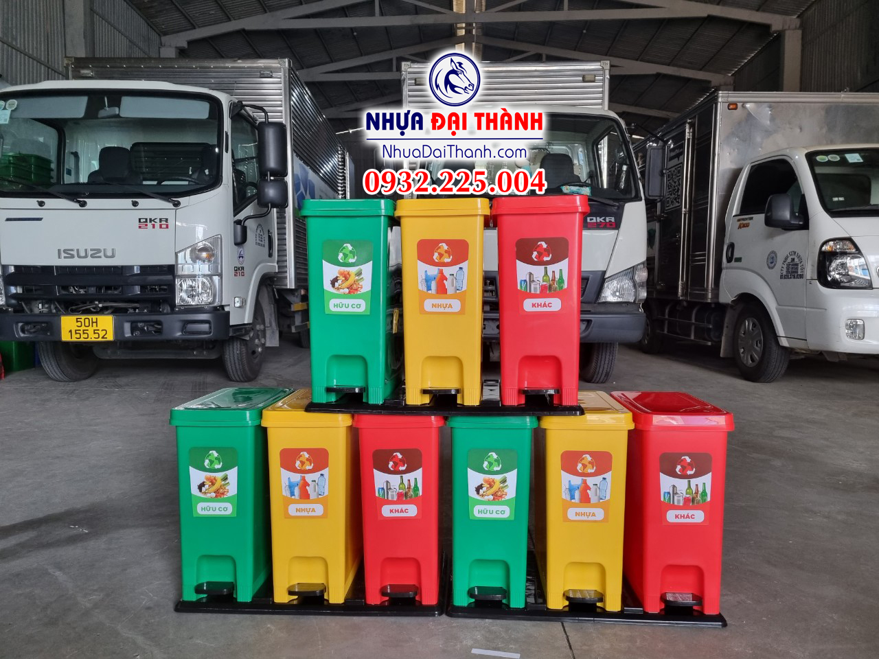 Thùng phân loại rác 3 ngăn tiện dụng