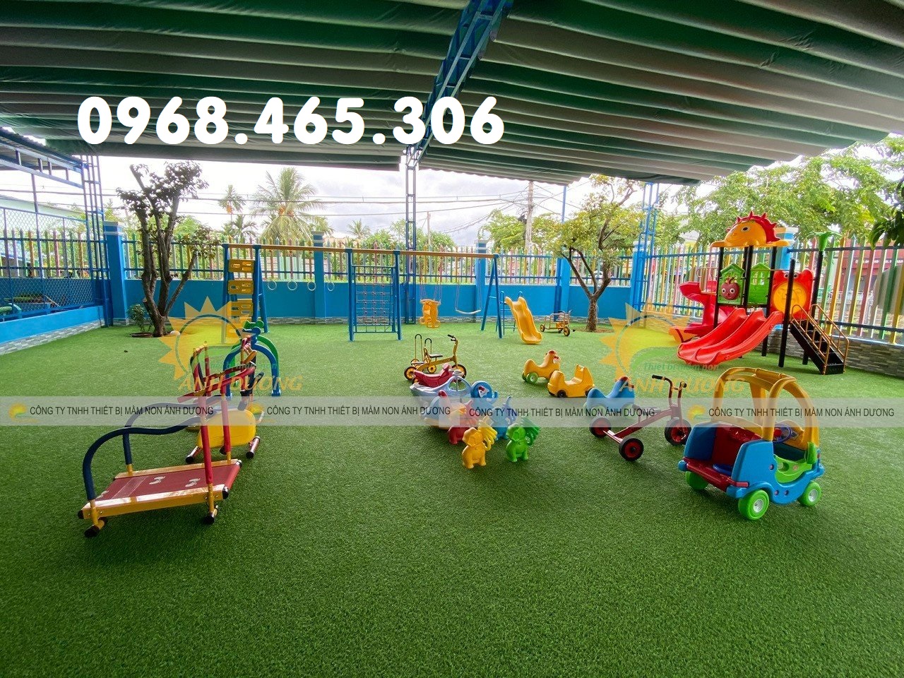 Đồ chơi mầm non cầu trượt, xích đu, thang leo trẻ em