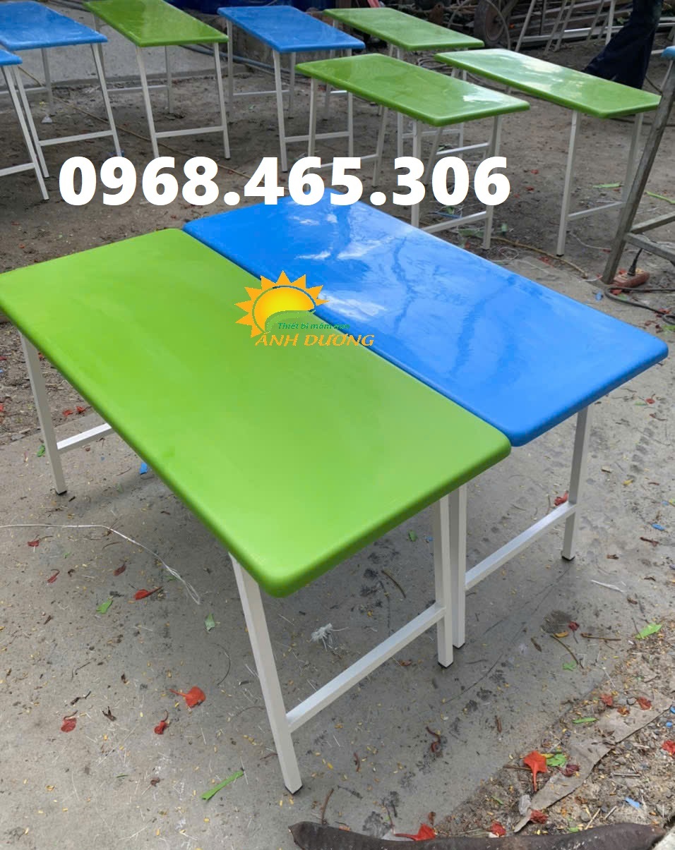 Bàn nhựa composite mầm non, bàn nhựa mầm non gập chân