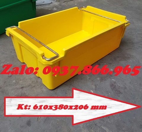 Khay có quai sắt, thùng nhựa A2, khay cơ khí, thùng a2, thùng nhựa bít