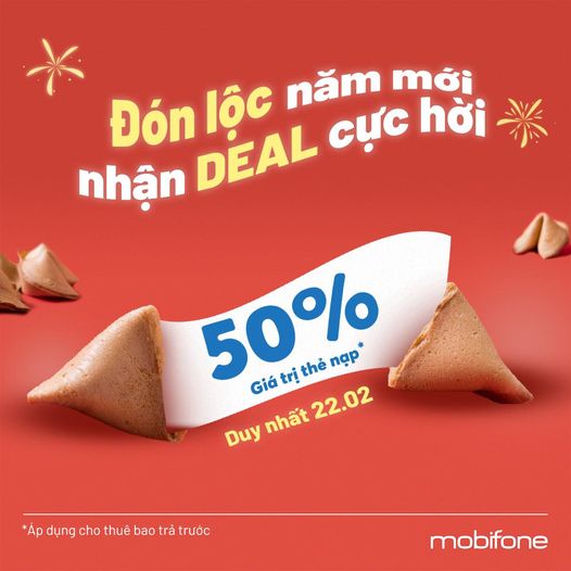 Siêu bão khuyến mãi đầu năm- MobiFone tặng 50% nạp tiền trả trước