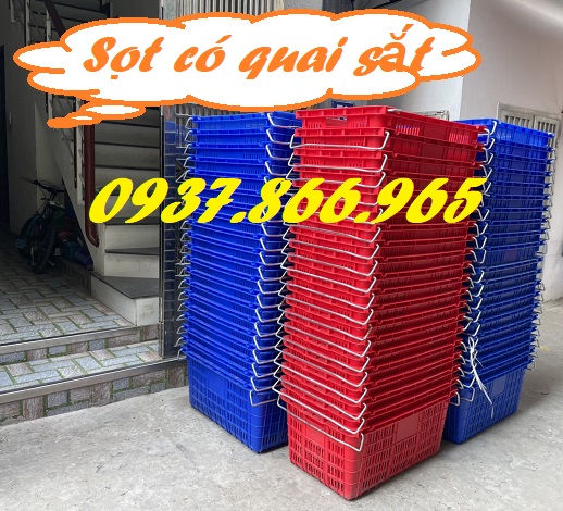 Sọt có quai xách thoáng khí, sóng nhựa hở, sọt nhựa
