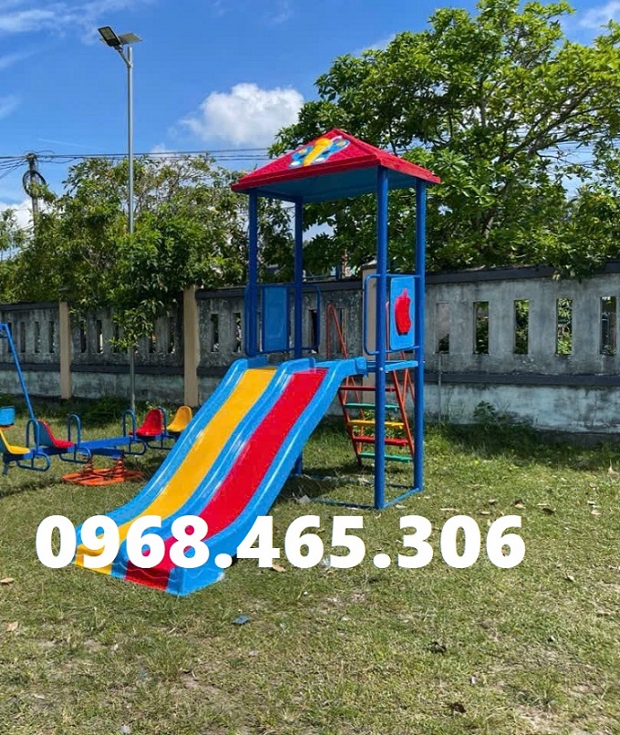 Nhà chòi cầu trượt trẻ em, cầu trượt có mái che trẻ em ngoài trời