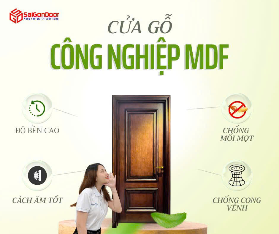 Cửa gỗ công nghiệp MDF: Giải pháp hoàn hảo cho không gian nội thất hiện đại