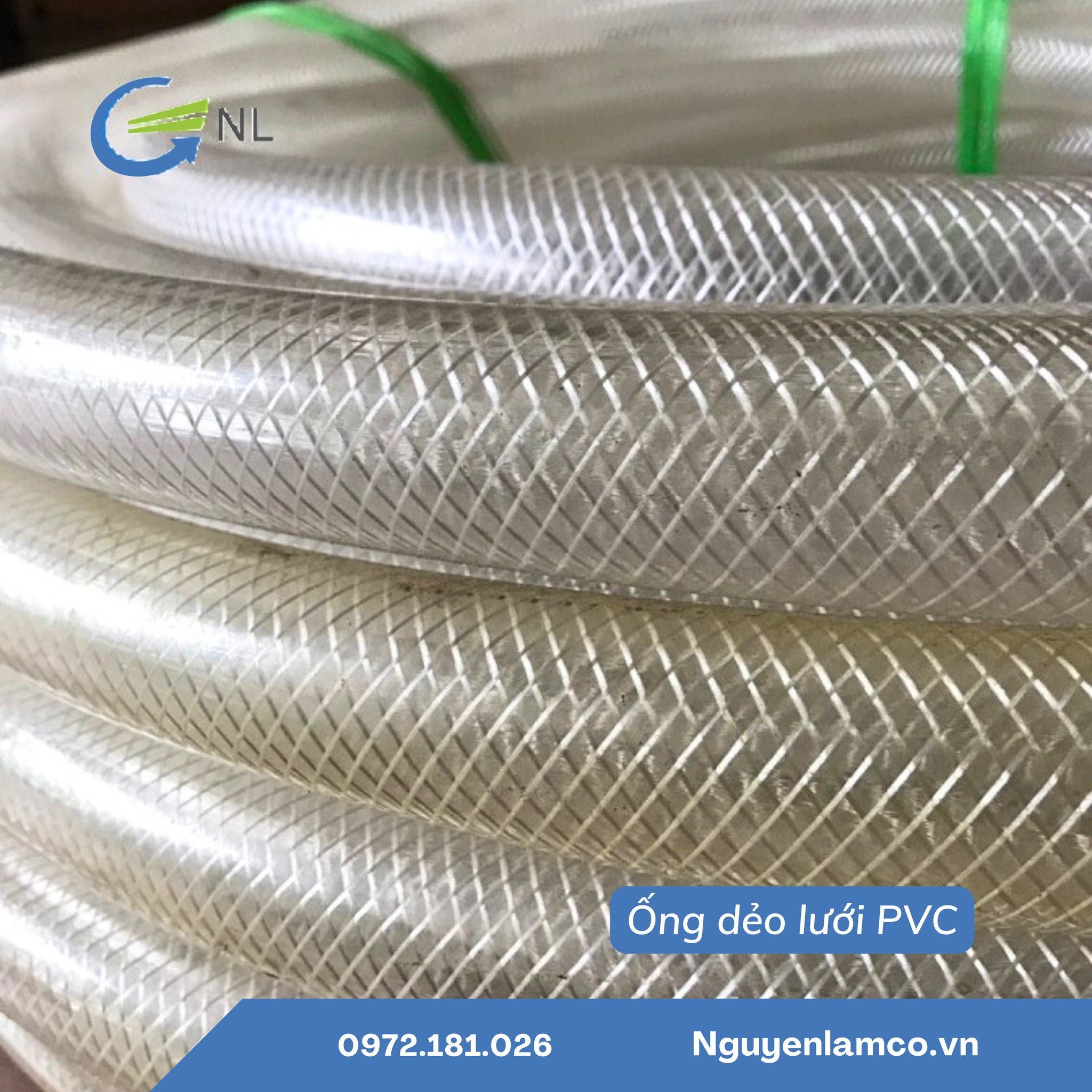 ỐNG DẺO LƯỚI PVC MÀU TRẮNG BƠM NƯỚC TƯỚI TIÊU