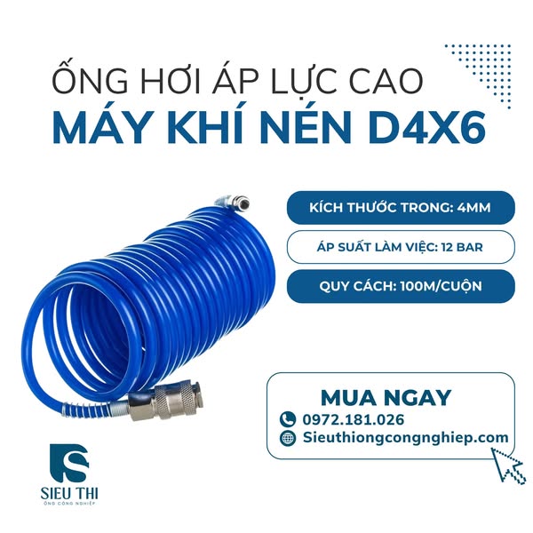 ỐNG HƠI ÁP LỰC CAO PHI 4X6MM CHÍNH HÃNG NHIỀU MÀU SẮC GIÁ TỐT