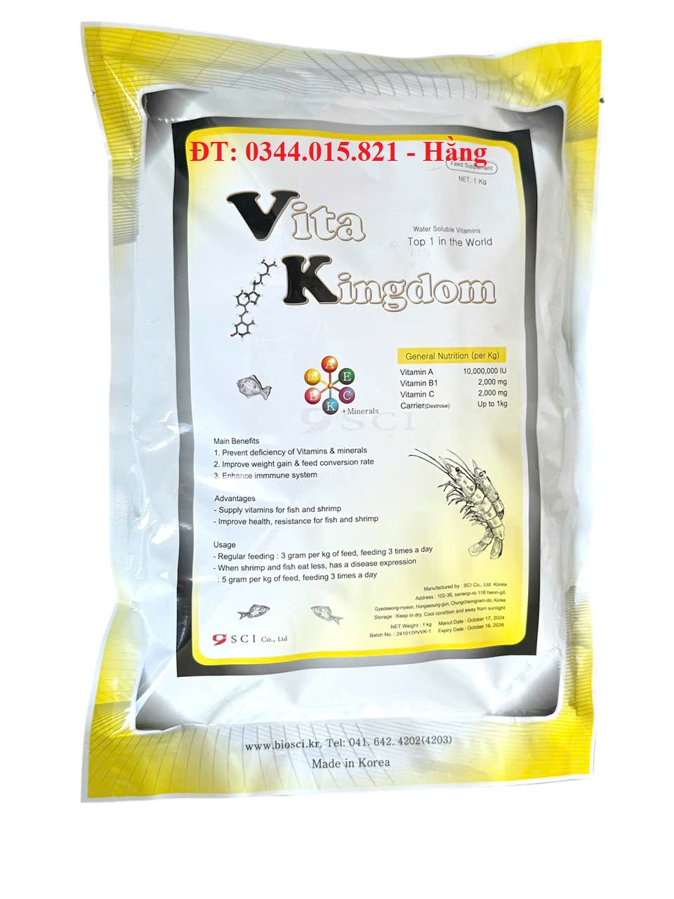 Vitamin tổng hợp Vitakingdom, tăng sức đề kháng, bổ sung khoáng cho vật nuôi