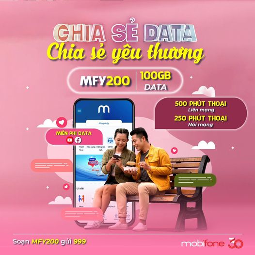 Gói cước MFY200 MobiFone:  Chia sẻ data – Chia sẻ yêu thương