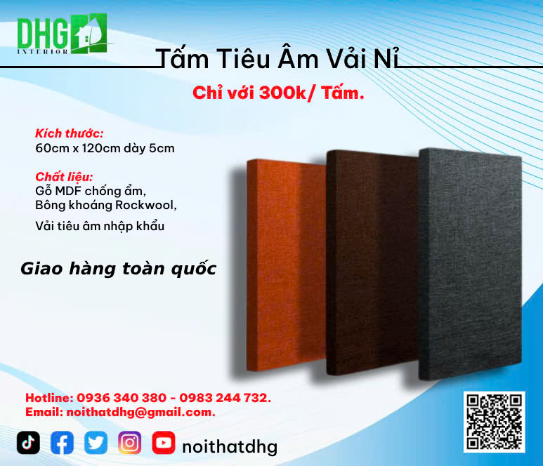 Tấm Tiêu Âm Vải Nỉ - Nội thất DHG
