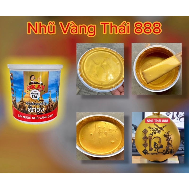 Sơn Nhũ Vàng Thái 888 OKAY Hệ Nước 5.0 1 Đánh Giá 1 Đã Bán