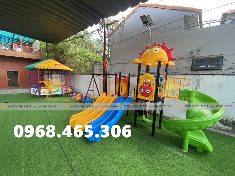 Cầu trượt xích đu liên hòa trẻ em, khu vui chơi trẻ em ngoài trời