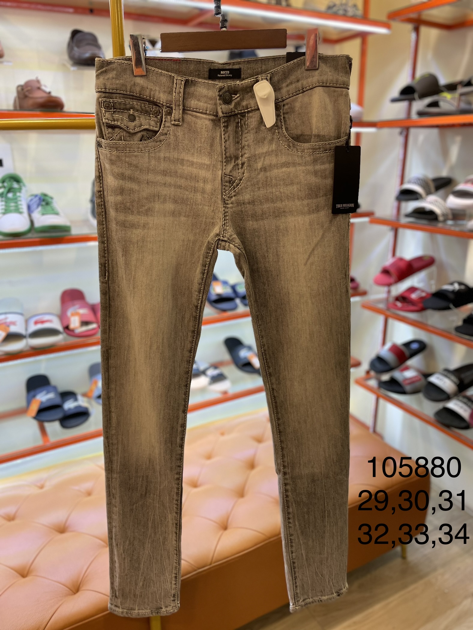 Quần short jeans địa True Religion túi nắp