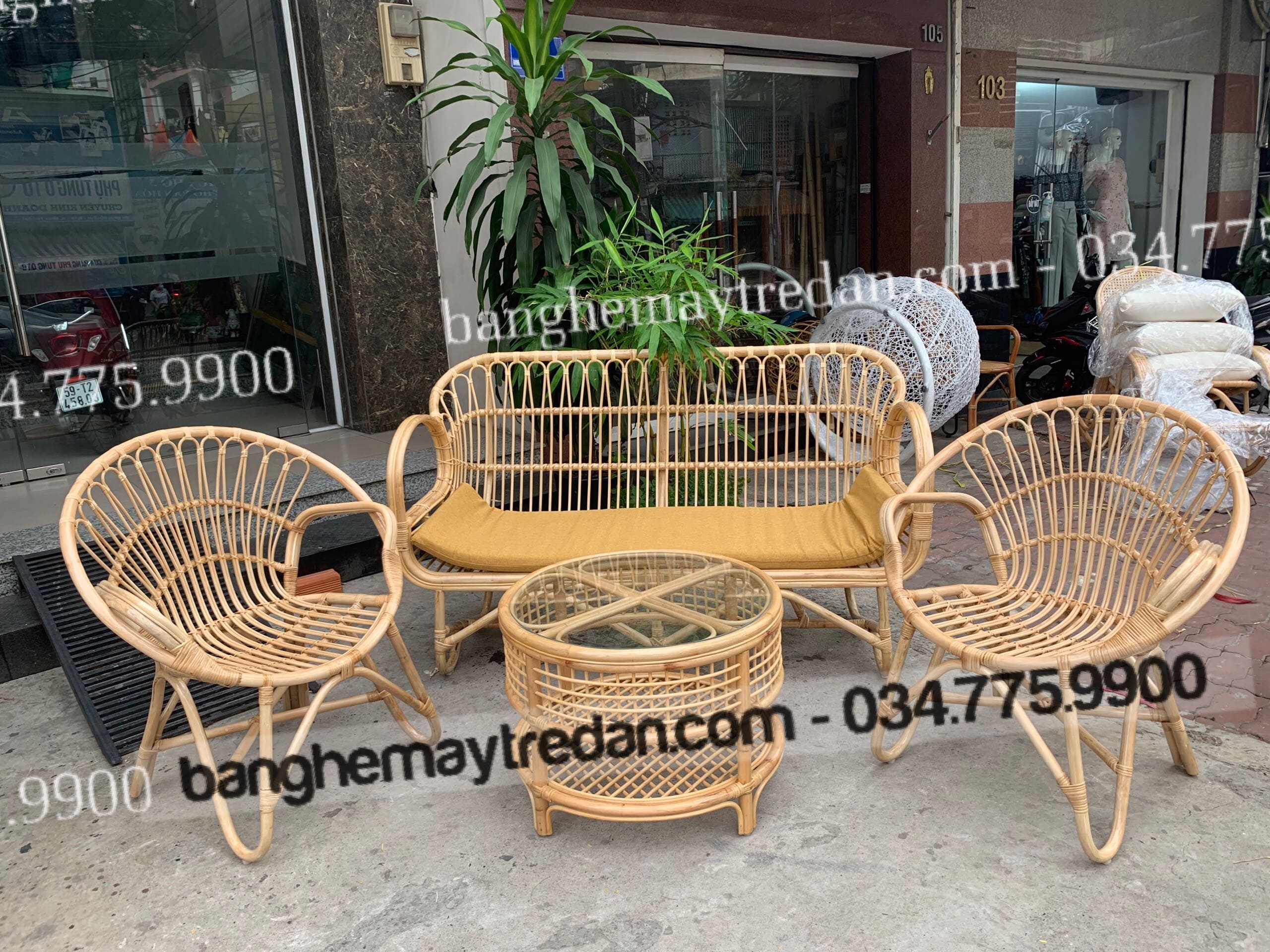 Bộ sofa mây tre thanh lịch