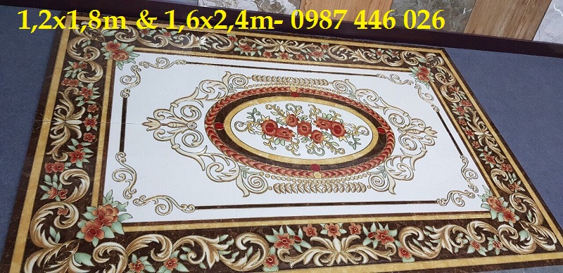 Gạch thảm 2m4x1m6 cao cấp khắc vàng