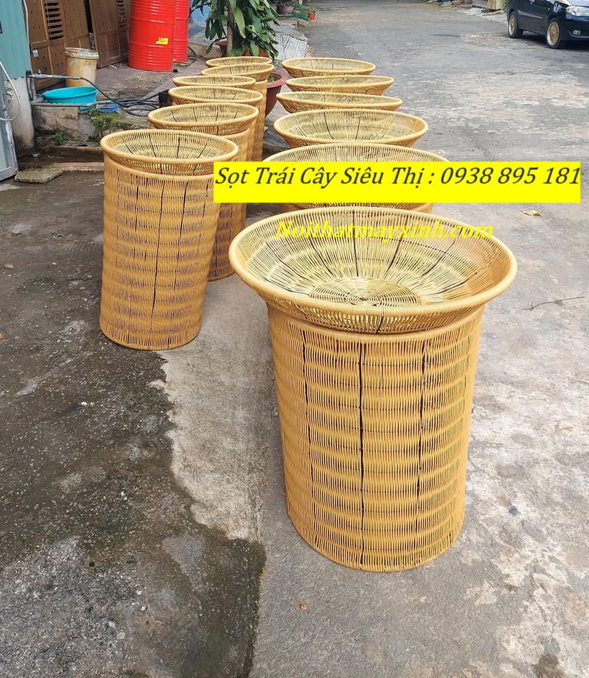 Giỏ trưng bày trái cây cho siêu thị bằng mây